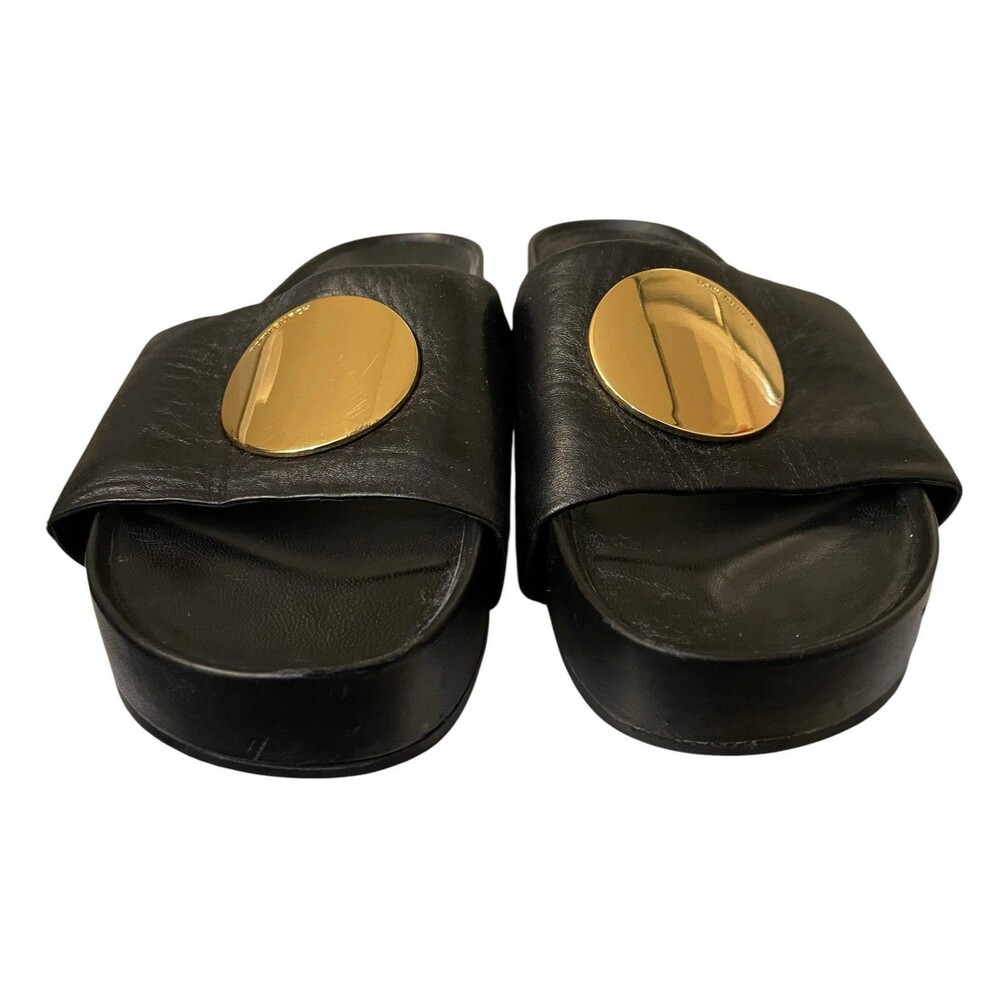 Tory Burch Patos Platform Black Slide Sandals Women’s Size 10.5 Luxury Designer - Picture 2 of 12